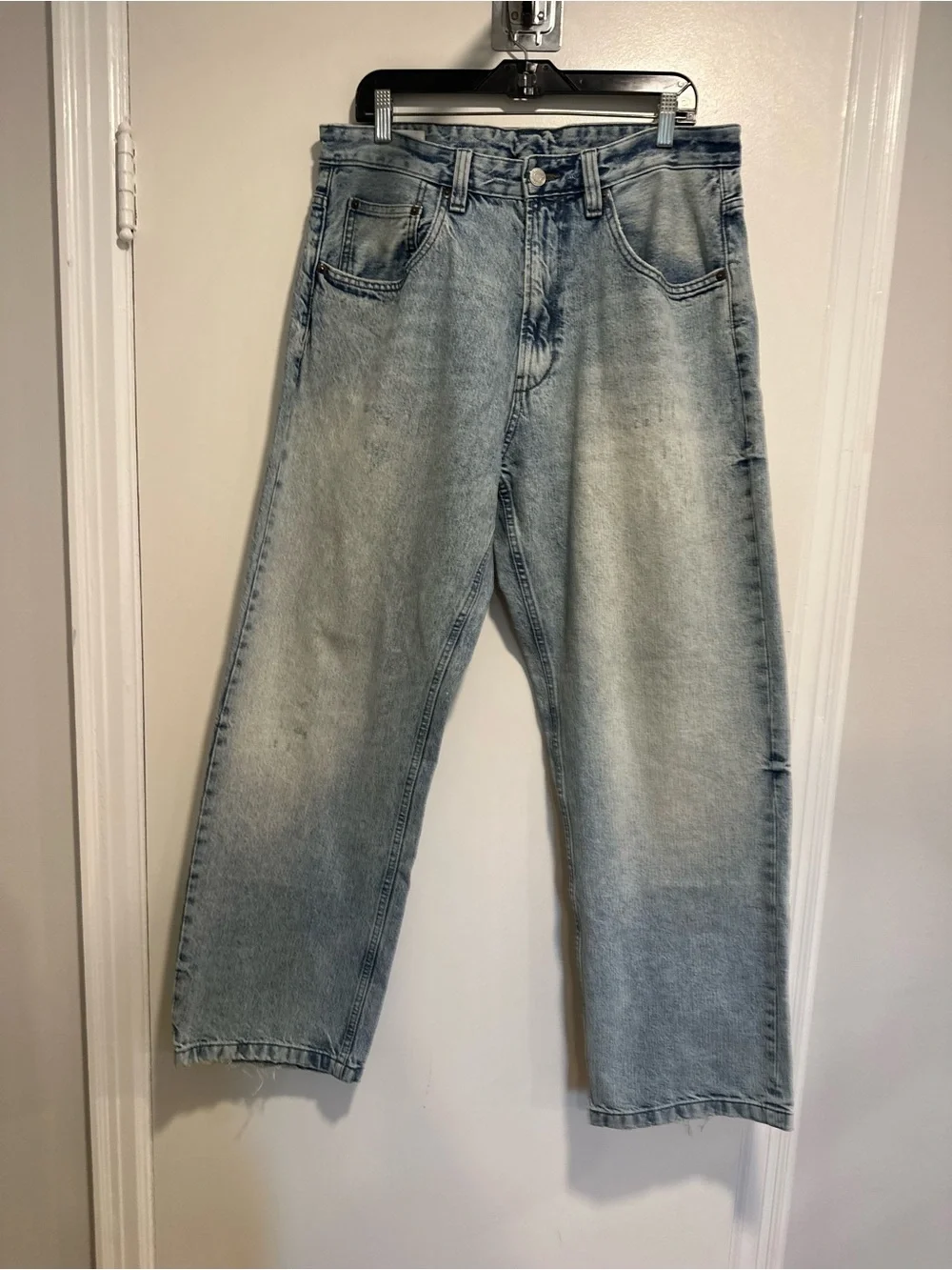 NWOT Zara Barrel Wide Leg Denim Sz:32 Light Wash Jeans Blue High Rise Streetwear
